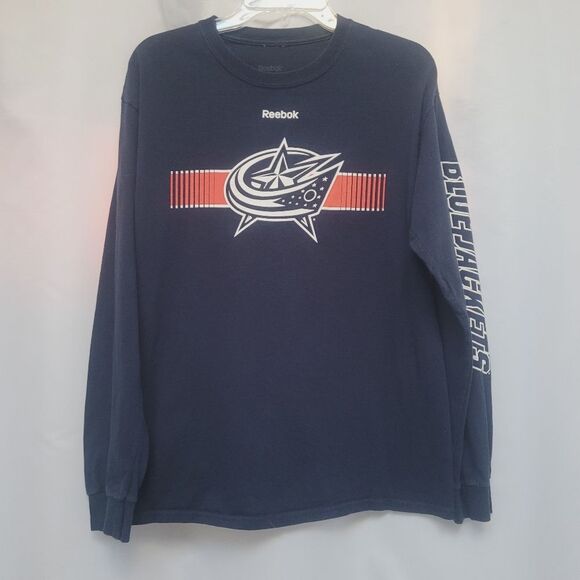 Reebok NHL Columbus Blue Jackets CBJ Hockey T-Shirt  Long Sleeve Unisex Medium - Picture 1 of 6